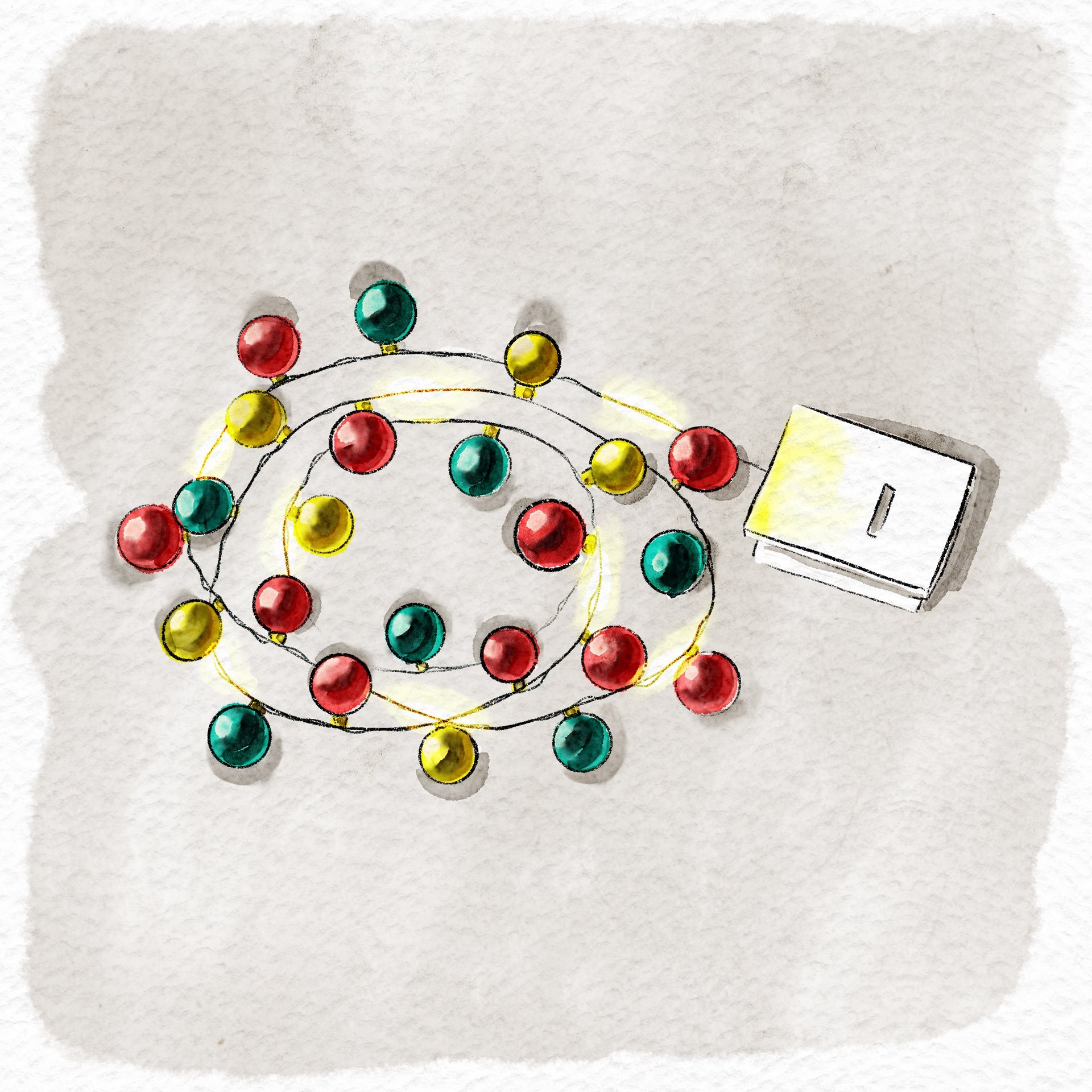 Wichteltür Lichterkette mit Mini Christbaumkugeln - wichtelfreund