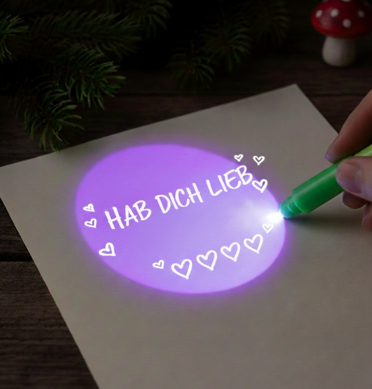 UV Leuchtstift - 2er Pack - Ideal für geheime Wichtelspuren und Botschaften - wichtelfreund