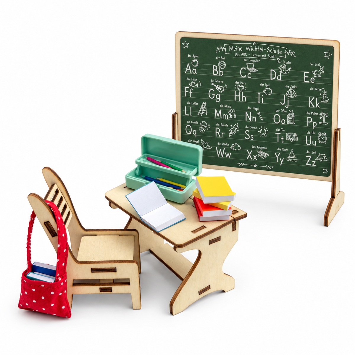 Wichtel Schulbank inkl. Miniaturen