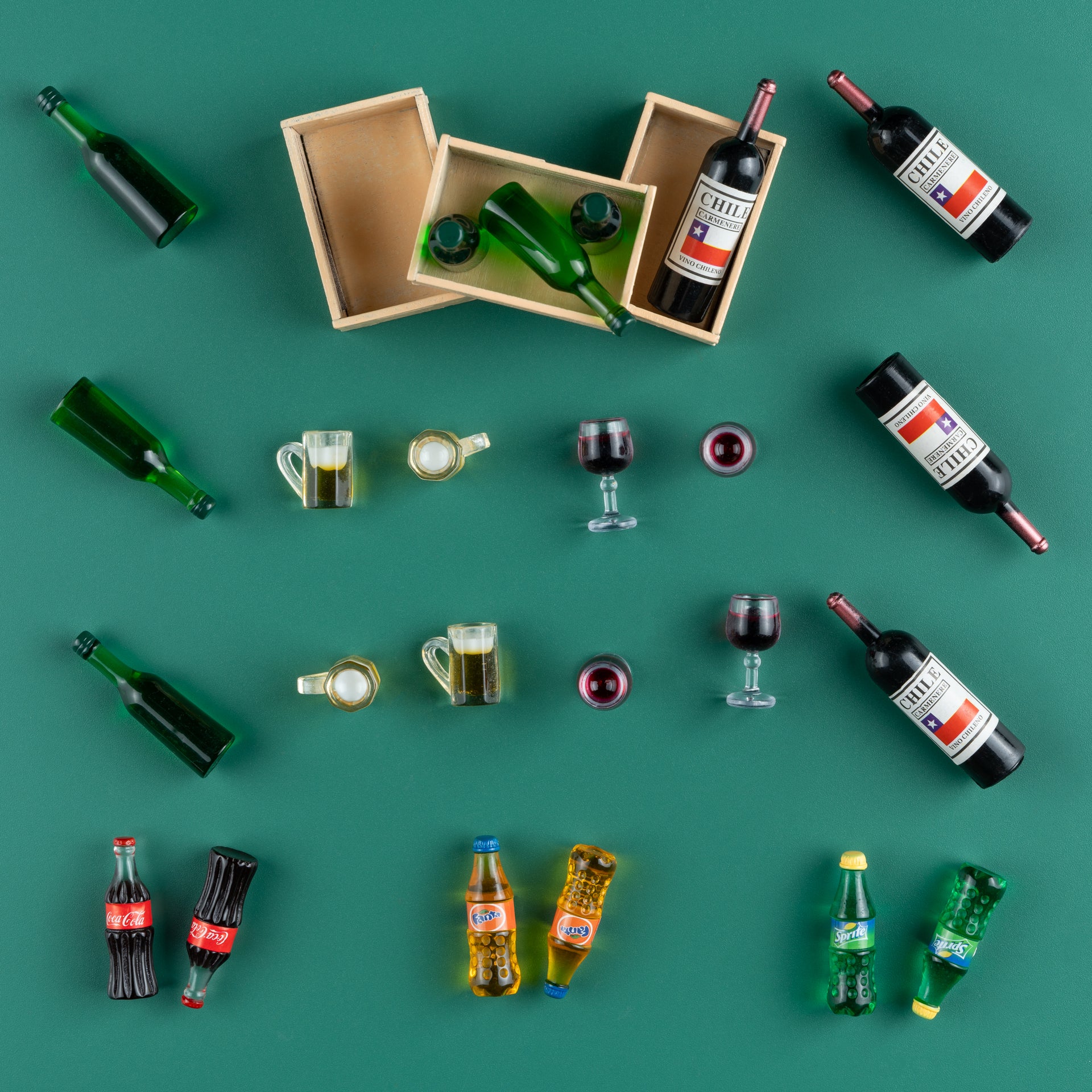 Wichtel Getränke Variation - Wein + Bier + Softgetränke  inkl. Kisten - wichtelfreund Wichtel Zubehör