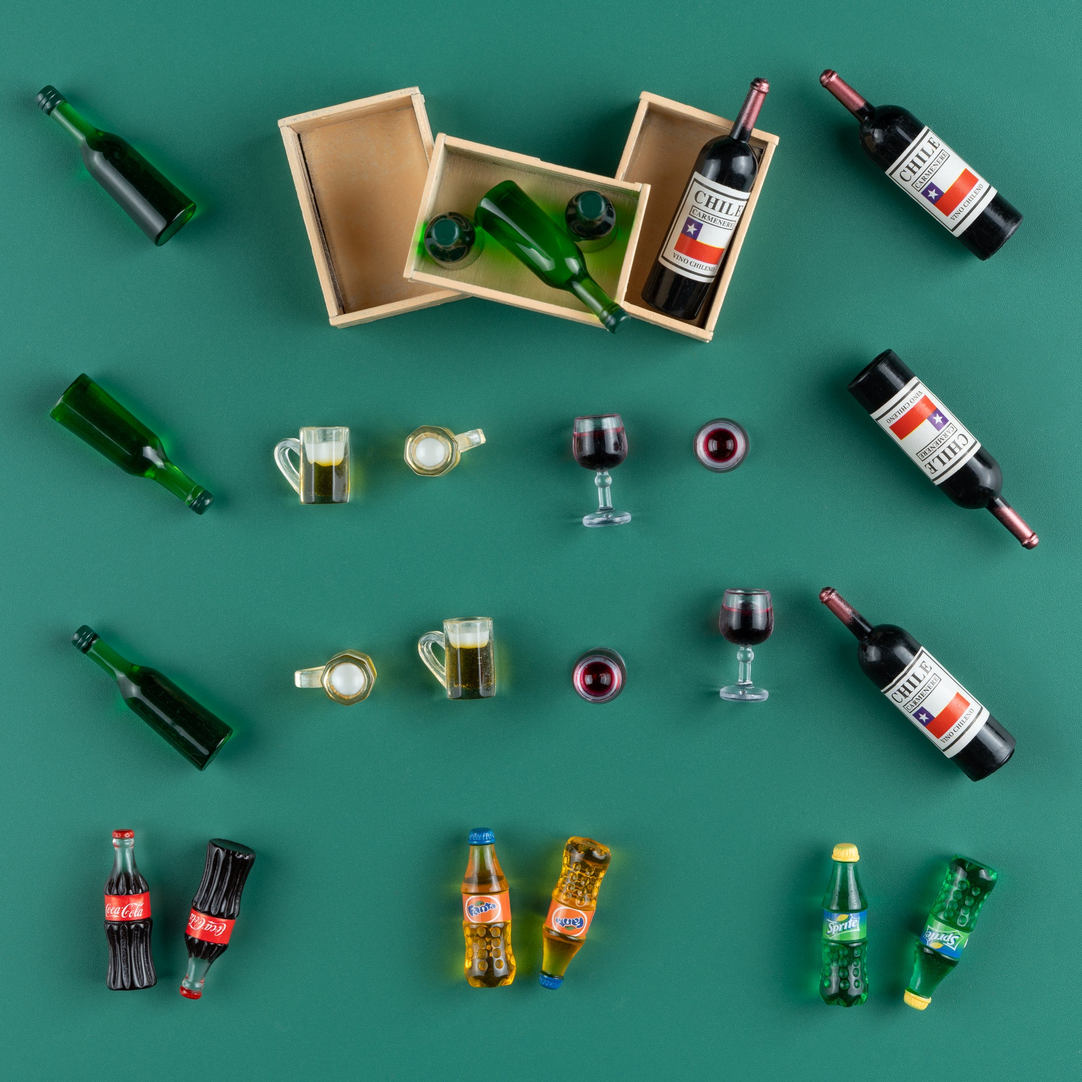 Wichtel Getränke Variation - Wein + Bier + Softgetränke  inkl. Kisten - wichtelfreund Wichtel Zubehör