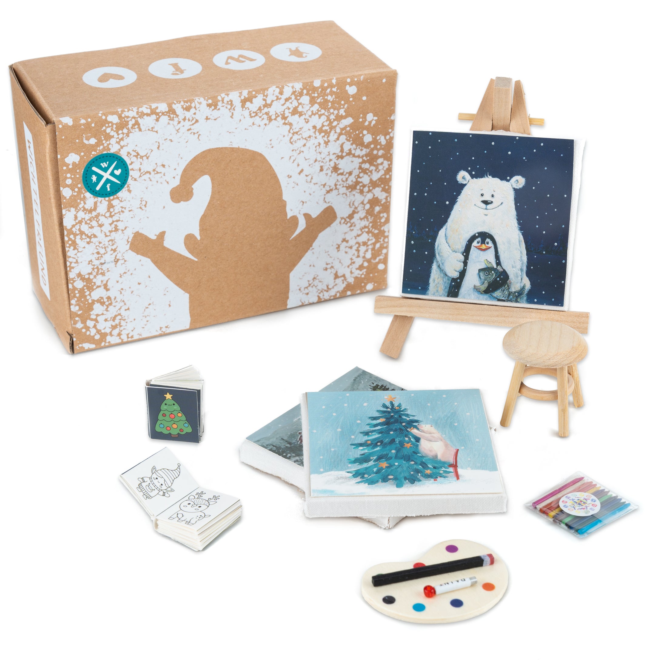 Wichtel Malset - Staffelei mit Leinwänden, Hocker & Stiften - wichtelfreund Wichtel Zubehör