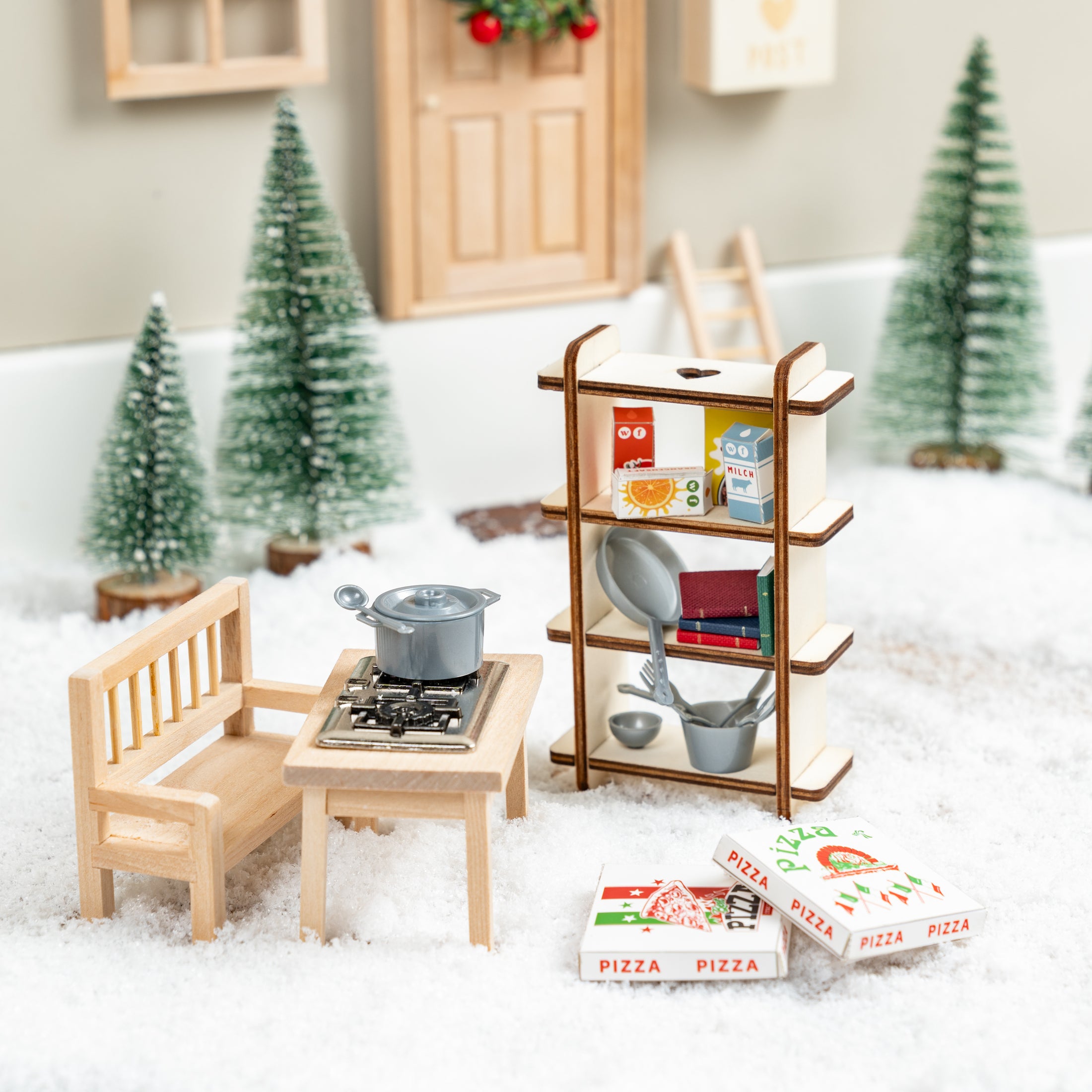 Wichteltür Küchen zubehör Paket mit Kochbüchern & Kochutensilien + DIY - wichtelfreund Wichtel Zubehör