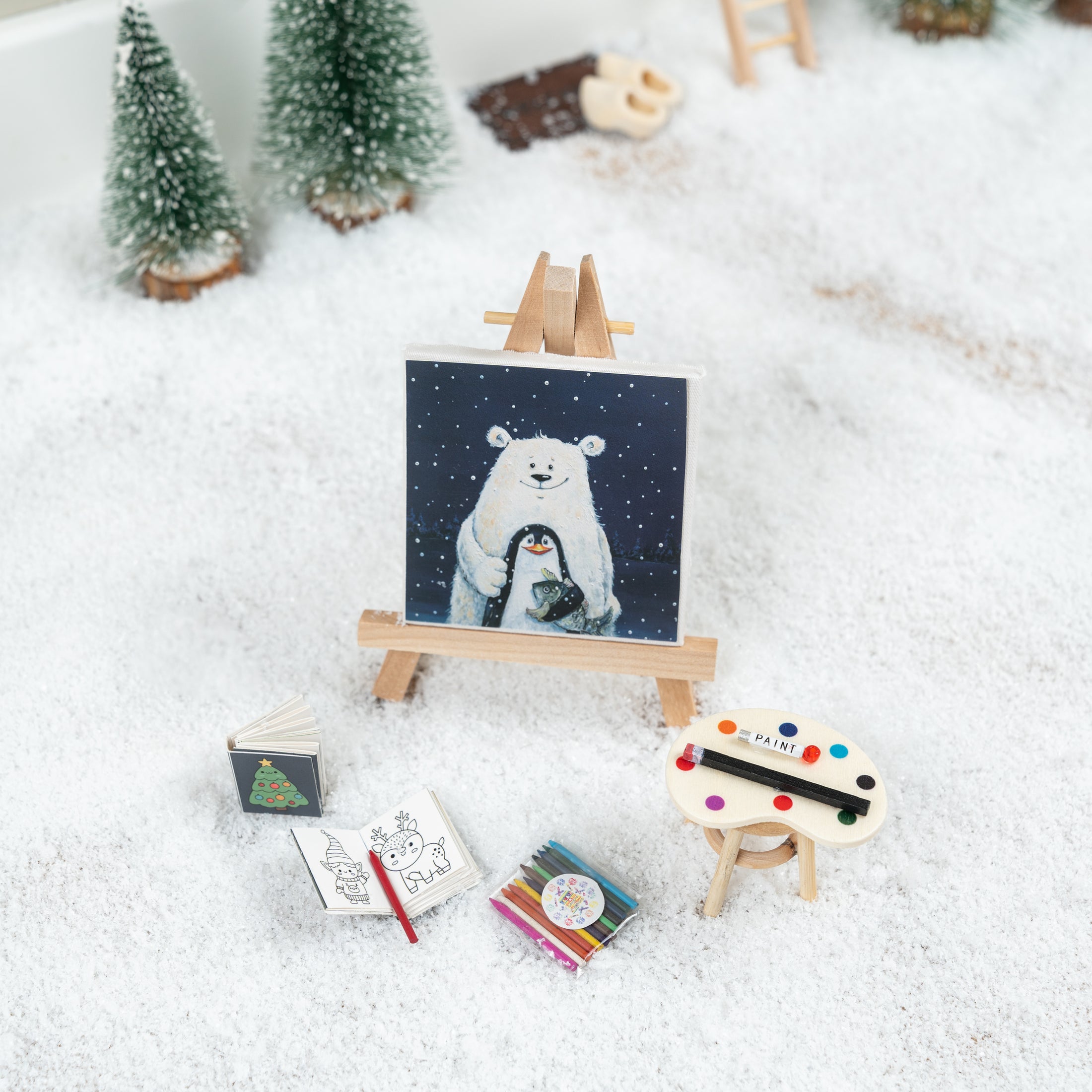 Wichtel Malset - Staffelei mit Leinwänden, Hocker & Stiften - wichtelfreund Wichtel Zubehör