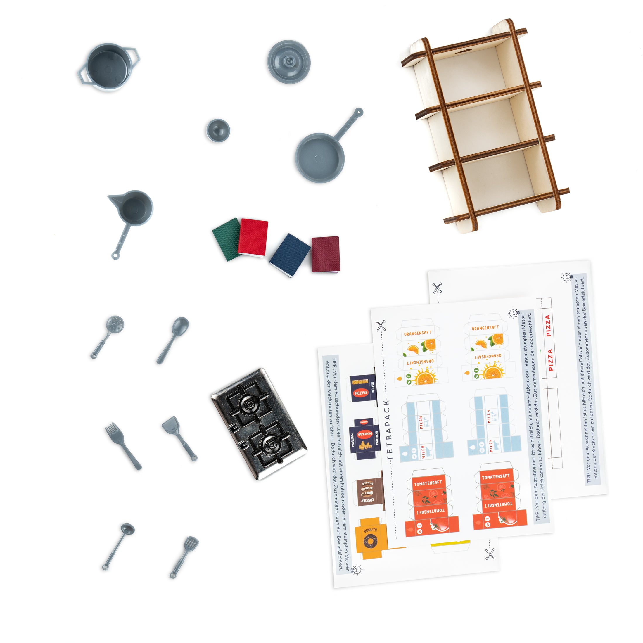 Wichteltür Küchen zubehör Paket mit Kochbüchern & Kochutensilien + DIY - wichtelfreund Wichtel Zubehör