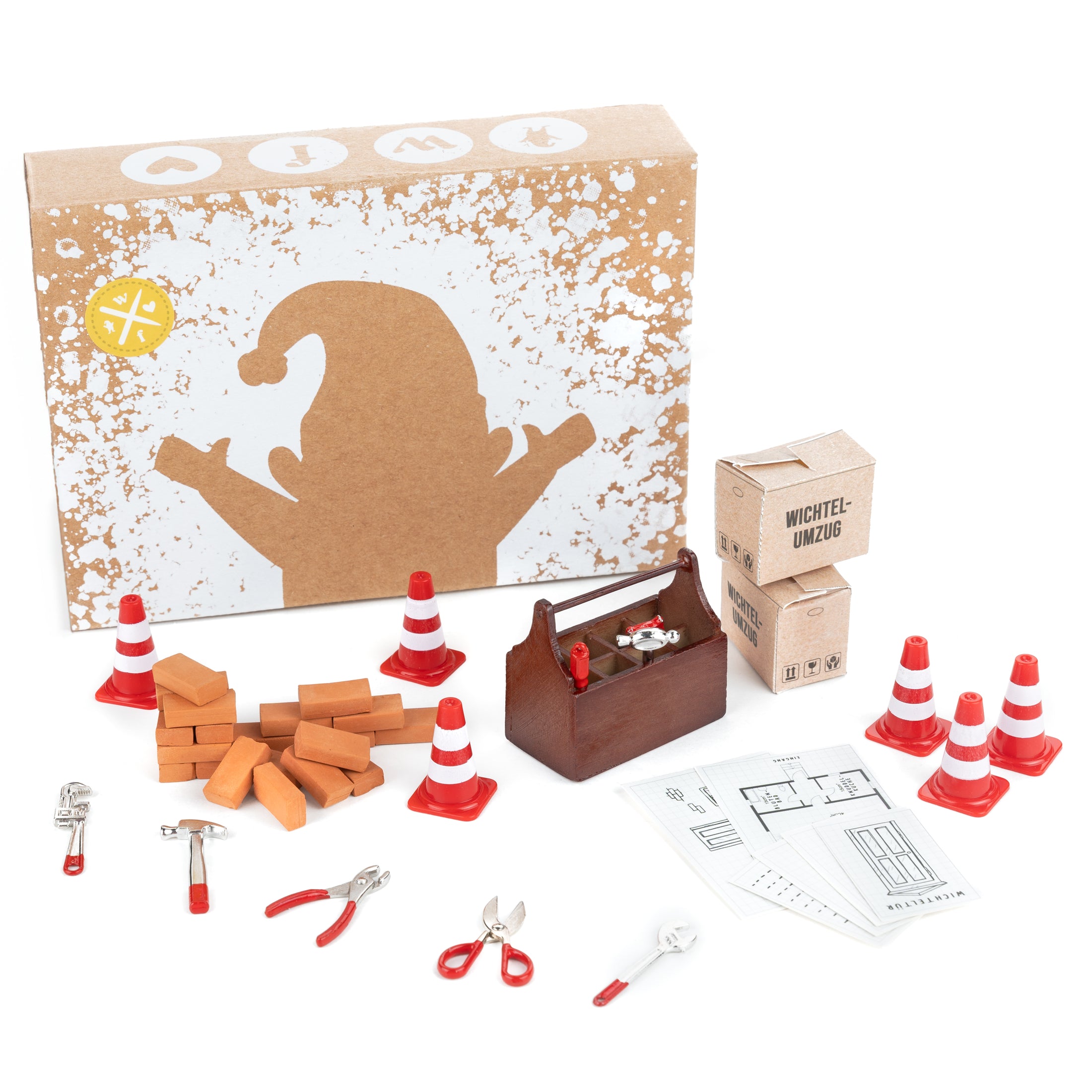 Wichtel Baustelle - Erweiterungspaket - Werkzeug & Pylonen - wichtelfreund