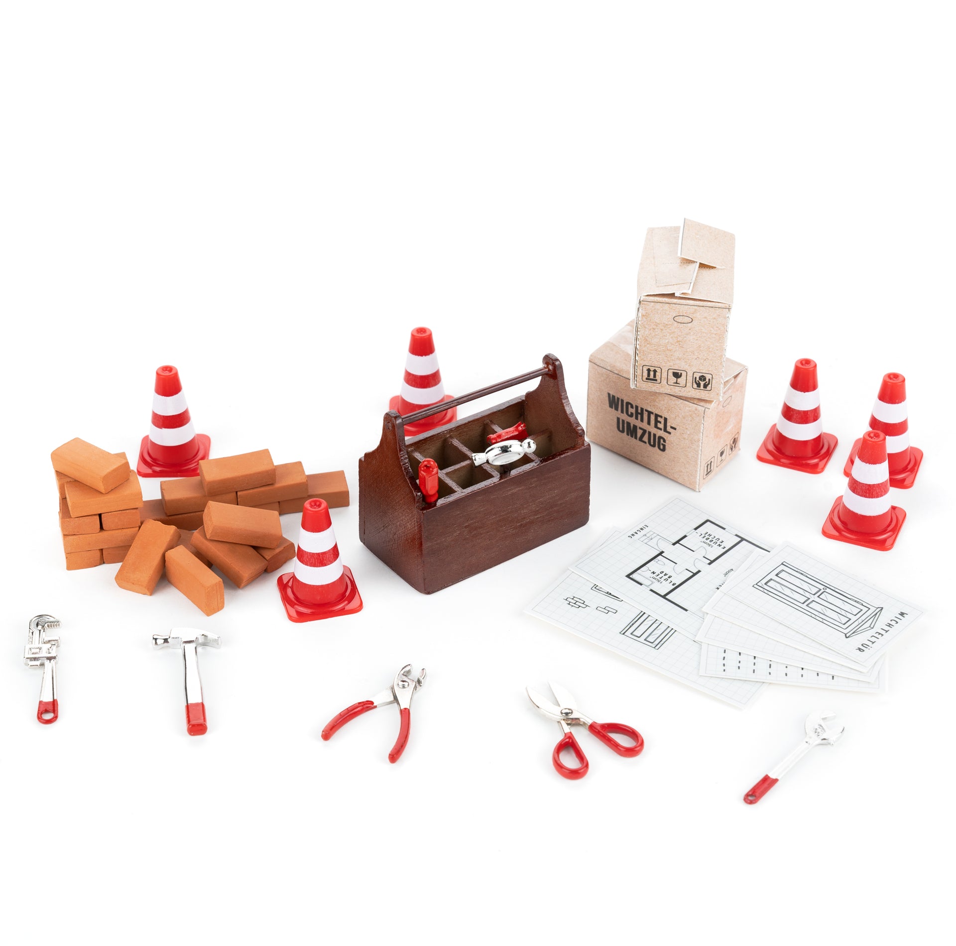 Wichtel Baustelle - Erweiterungspaket - Werkzeug & Pylonen - wichtelfreund