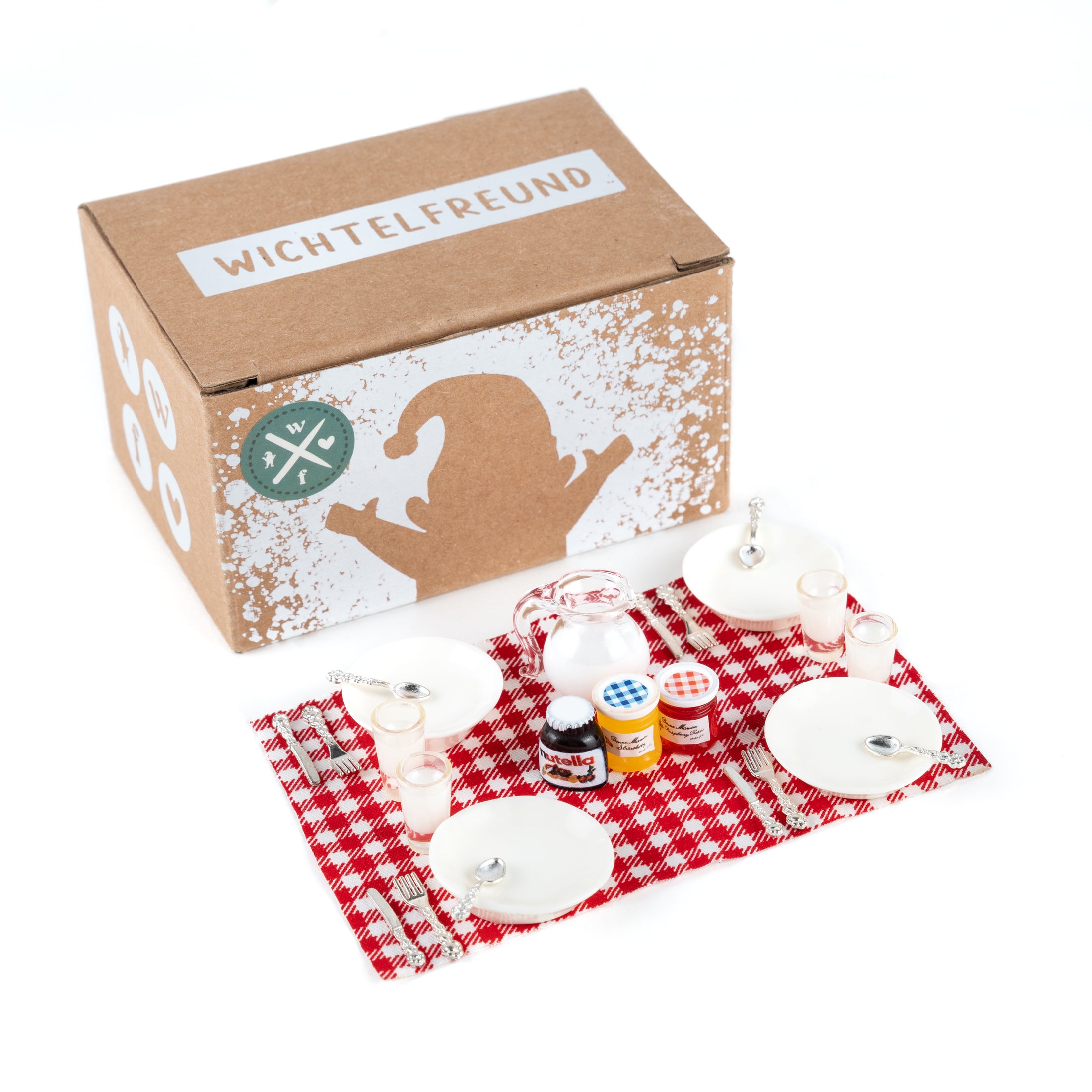 Wichtel Frühstück´s Geschirr Set inkl. Besteck & Co - wichtelfreund