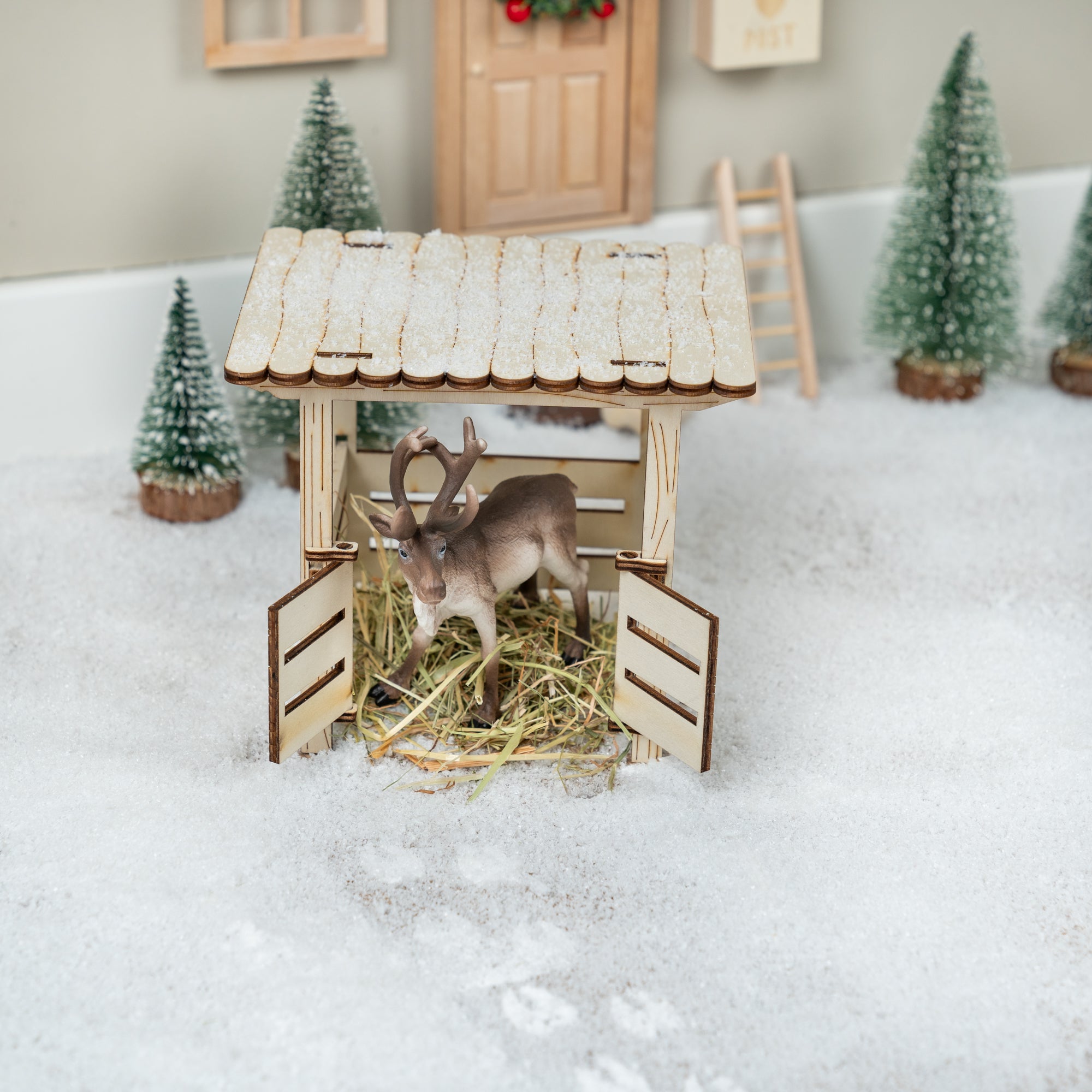 Wichtel´s Bester Freund - Rentier Stall inkl. Stallstreu - wichtelfreund