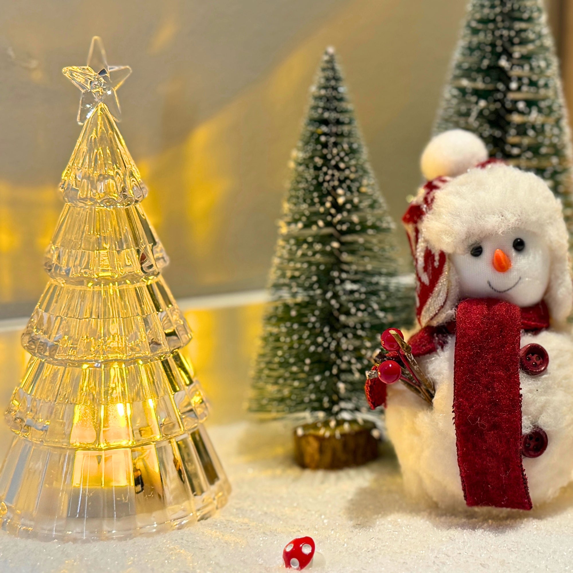 Wichtel LED-Bäumchen – 2er-Set aus leuchtenden Mini-Tannen