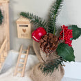 Bild in Galerie-Betrachter laden, Wichtel Deko-Bäumchen – 2er-Set mit Zapfen & Beeren