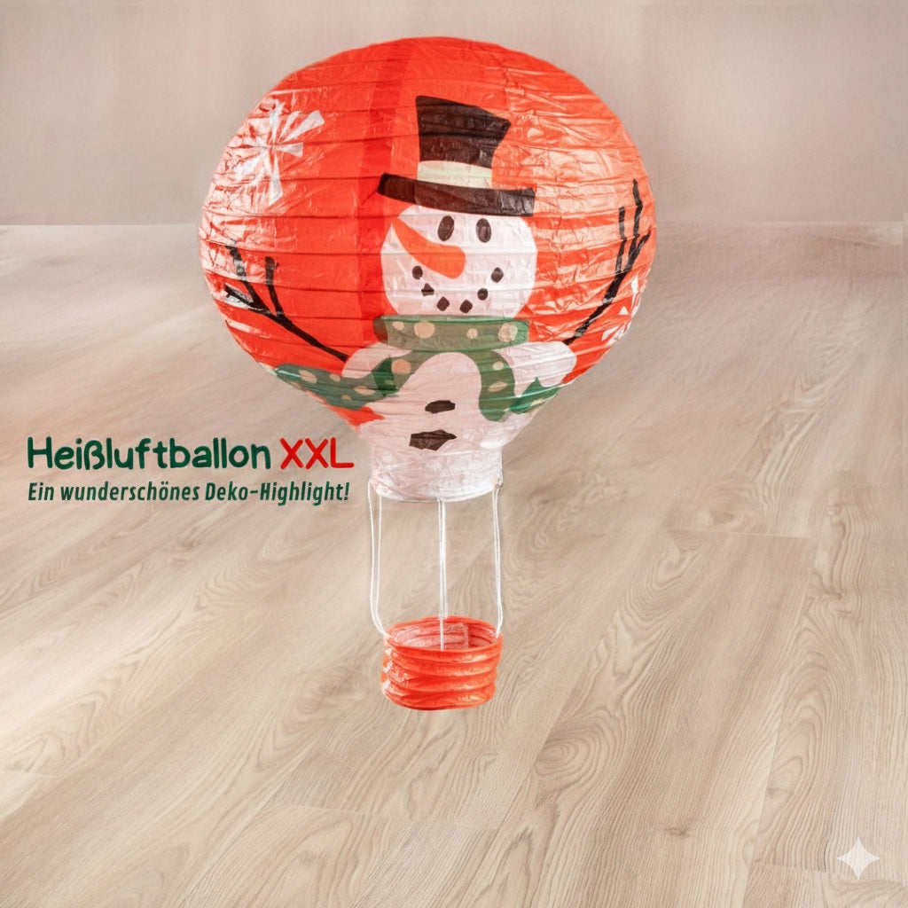 Wichtel Heissluftballon mit Schneemann Print - wichtelfreund