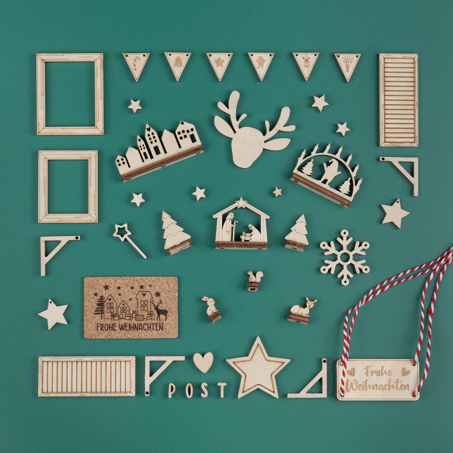 Holz Deko - Miniaturen für die Wichtelwelt - Krippe - inkl. Fußmatte - wichtelfreund Wichtel Zubehör