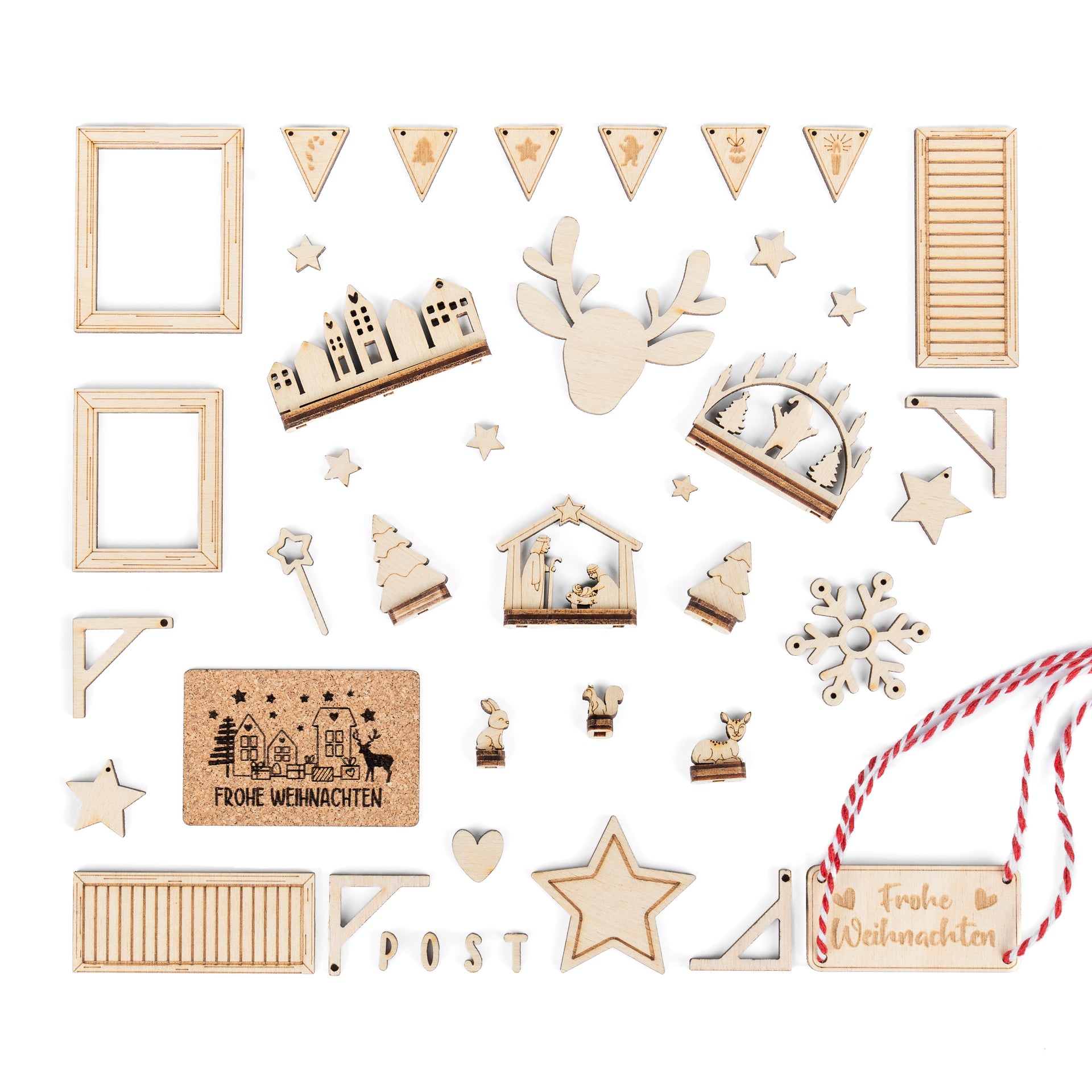 Holz Deko - Miniaturen für die Wichtelwelt - Krippe - inkl. Fußmatte - wichtelfreund Wichtel Zubehör