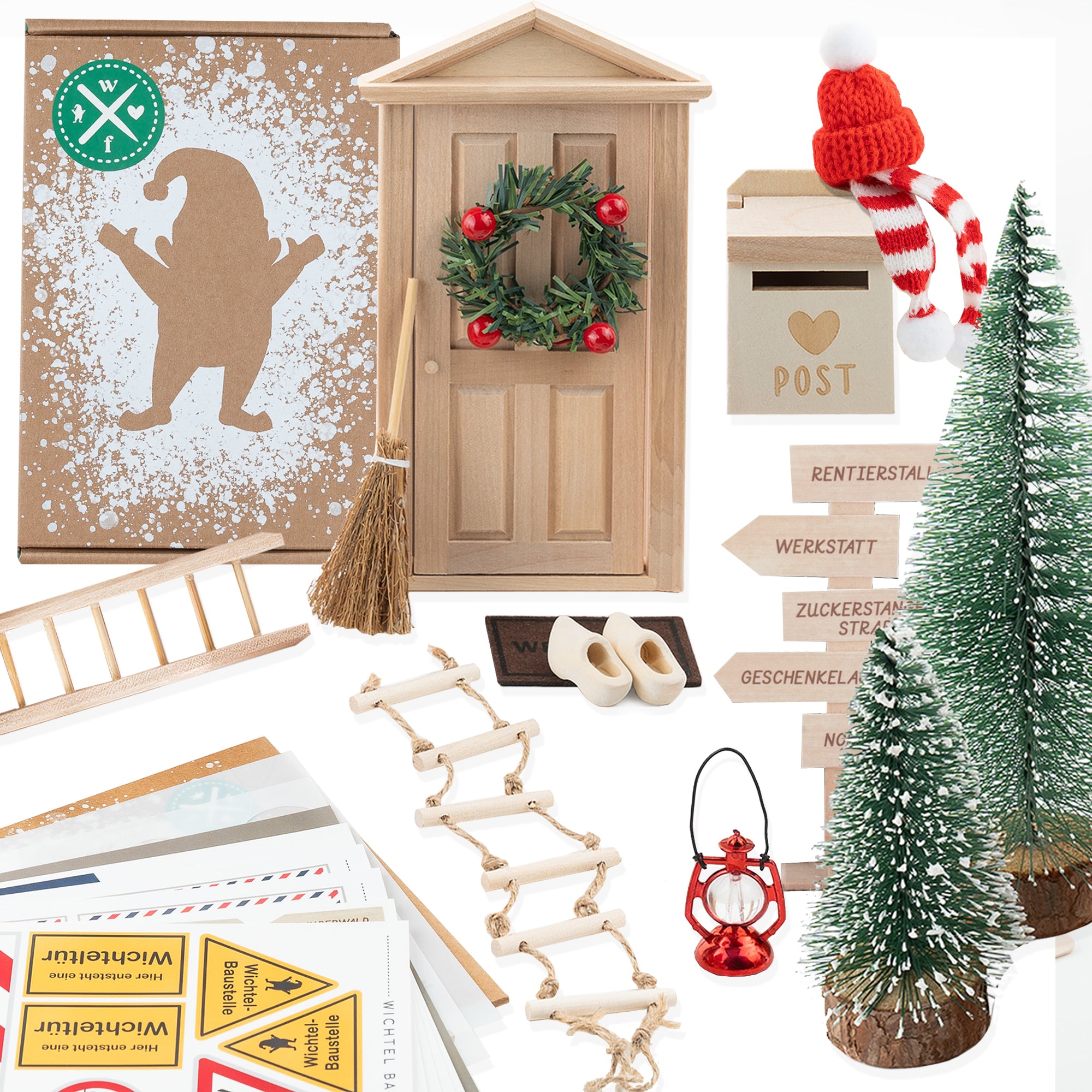 Wichteltür Set inkl. Zubehör & Baustellen DIY KIT - wichtelfreund Wichteltür Set - Wichteltür