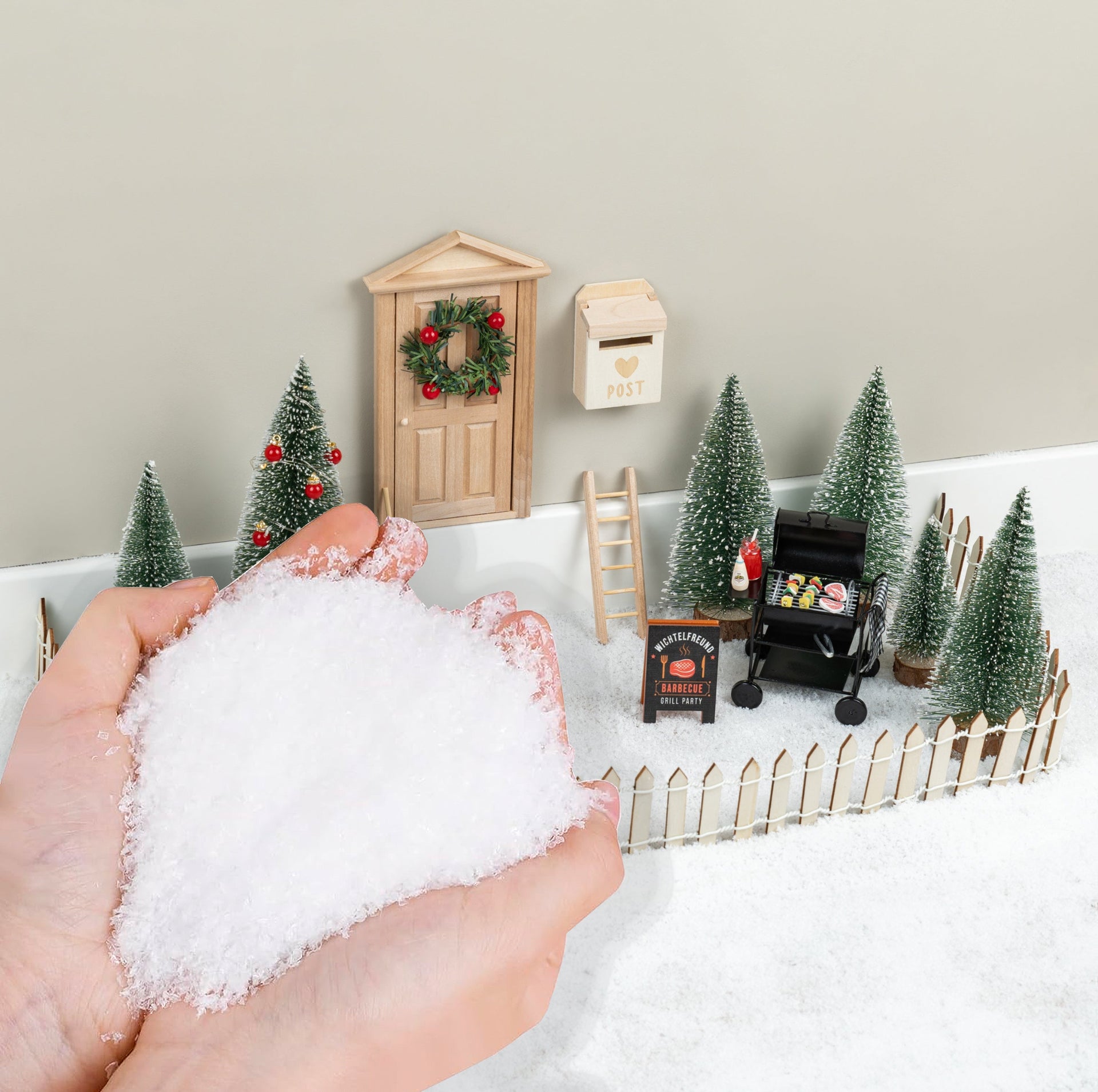 100g Kunstschnee - entspricht ca. 1000ml Volumen - wichtelfreund Wichtel Zubehör