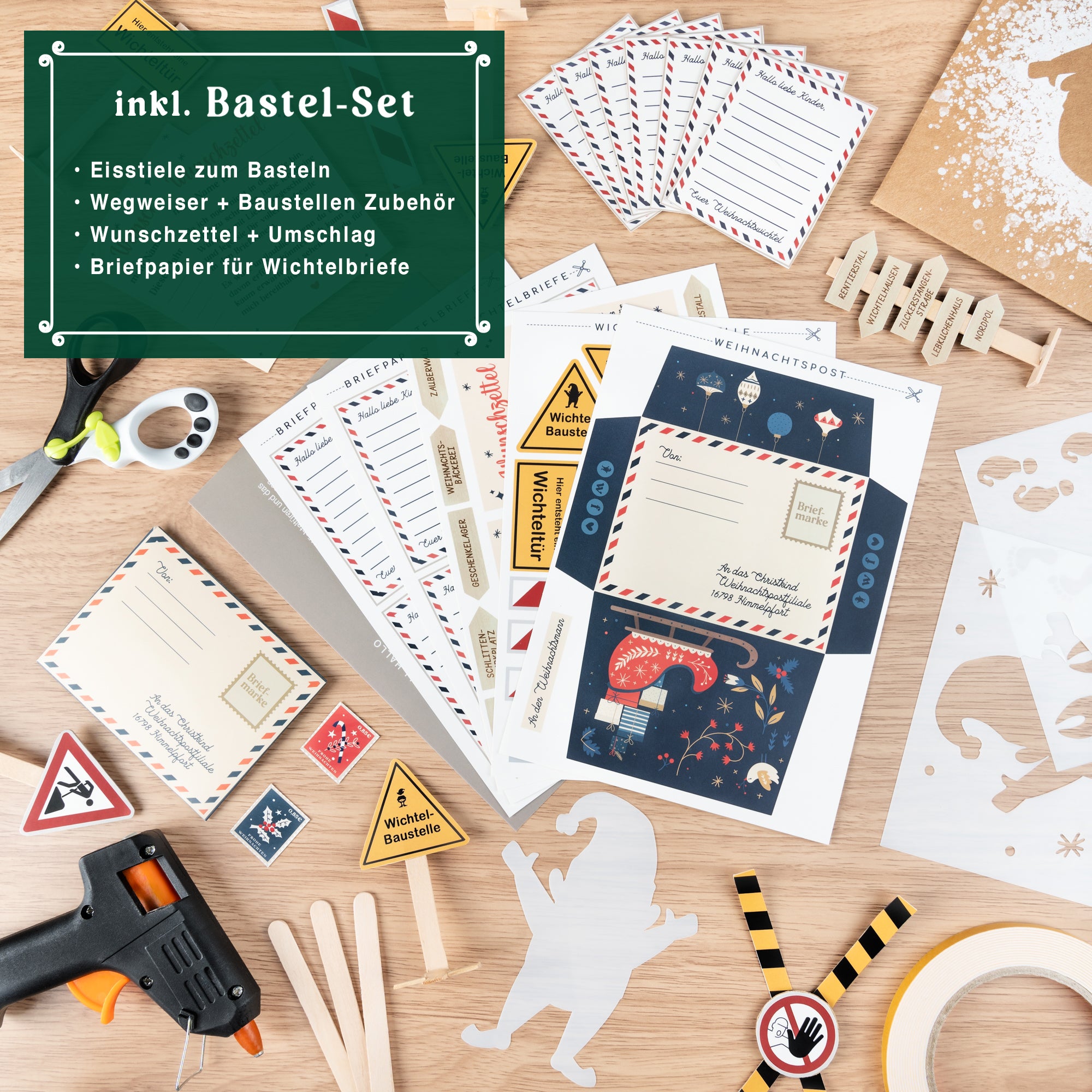 Wichteltür Premium-Set - das Rundum Sorglos Paket + Backset und Baustelle - wichtelfreund