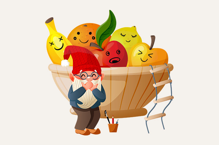 Der Wichtel spielt einen Wichtelstreich