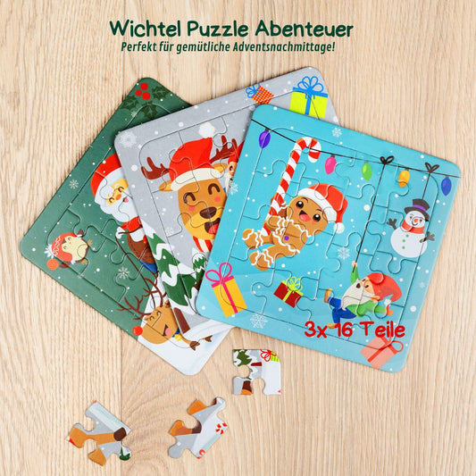 Wichtel Puzzle Abenteuer - 3er Set - Mitbringsel vom Wichtel - wichtelfreund