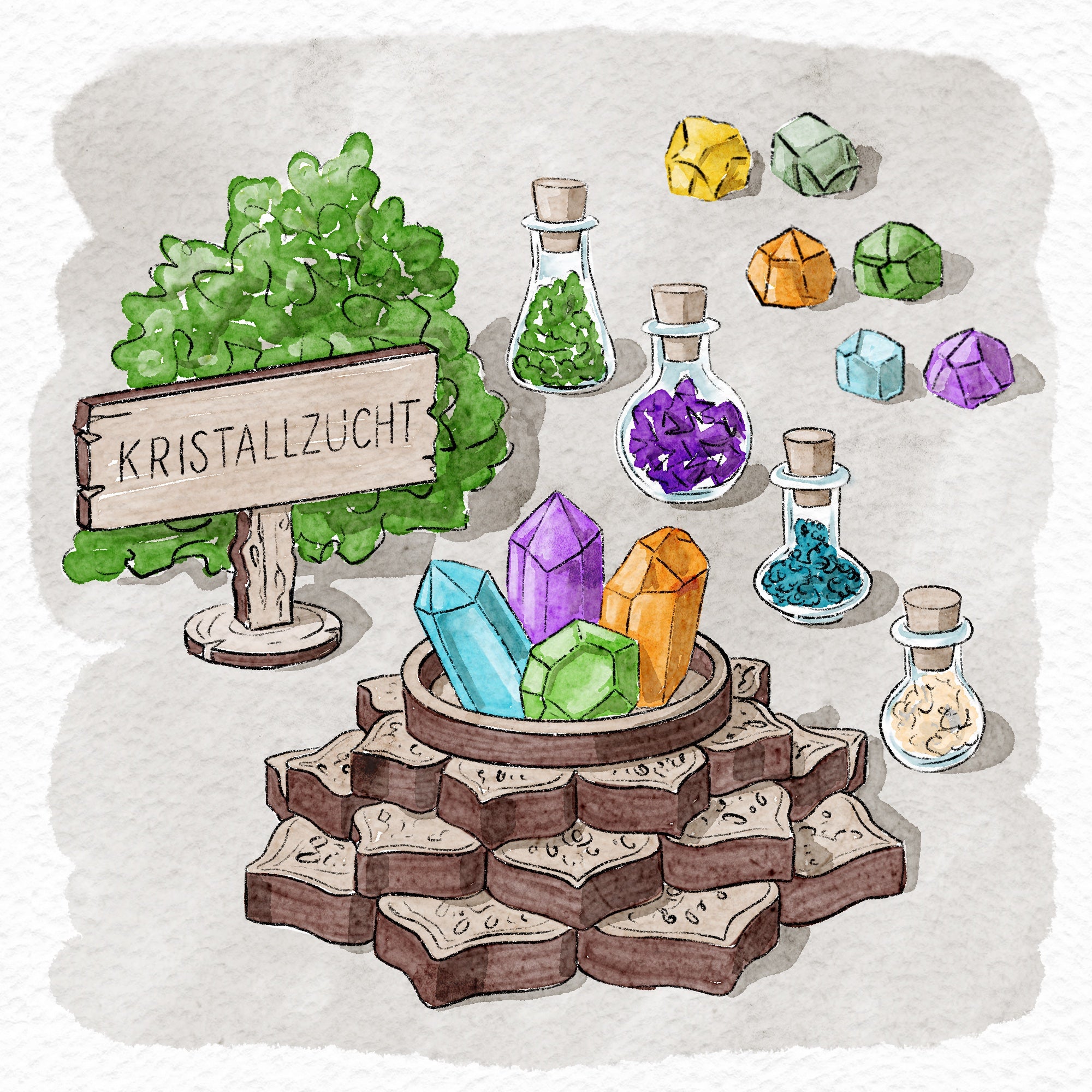 Wichtels Zaubergarten – Kristalle züchten mit Moos & Schild - wichtelfreund