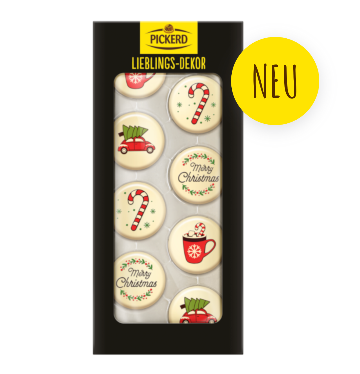 Pickerd Schoko-Aufleger Winter Buttons weisse Schokolade 16Stk - wichtelfreund