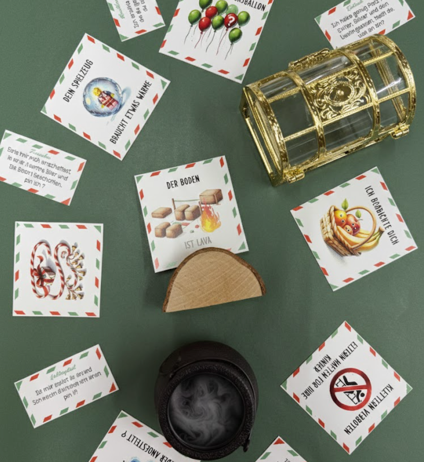 Wichtel Karten Set 72x  - Countdown und Schatzsuche + Kessel