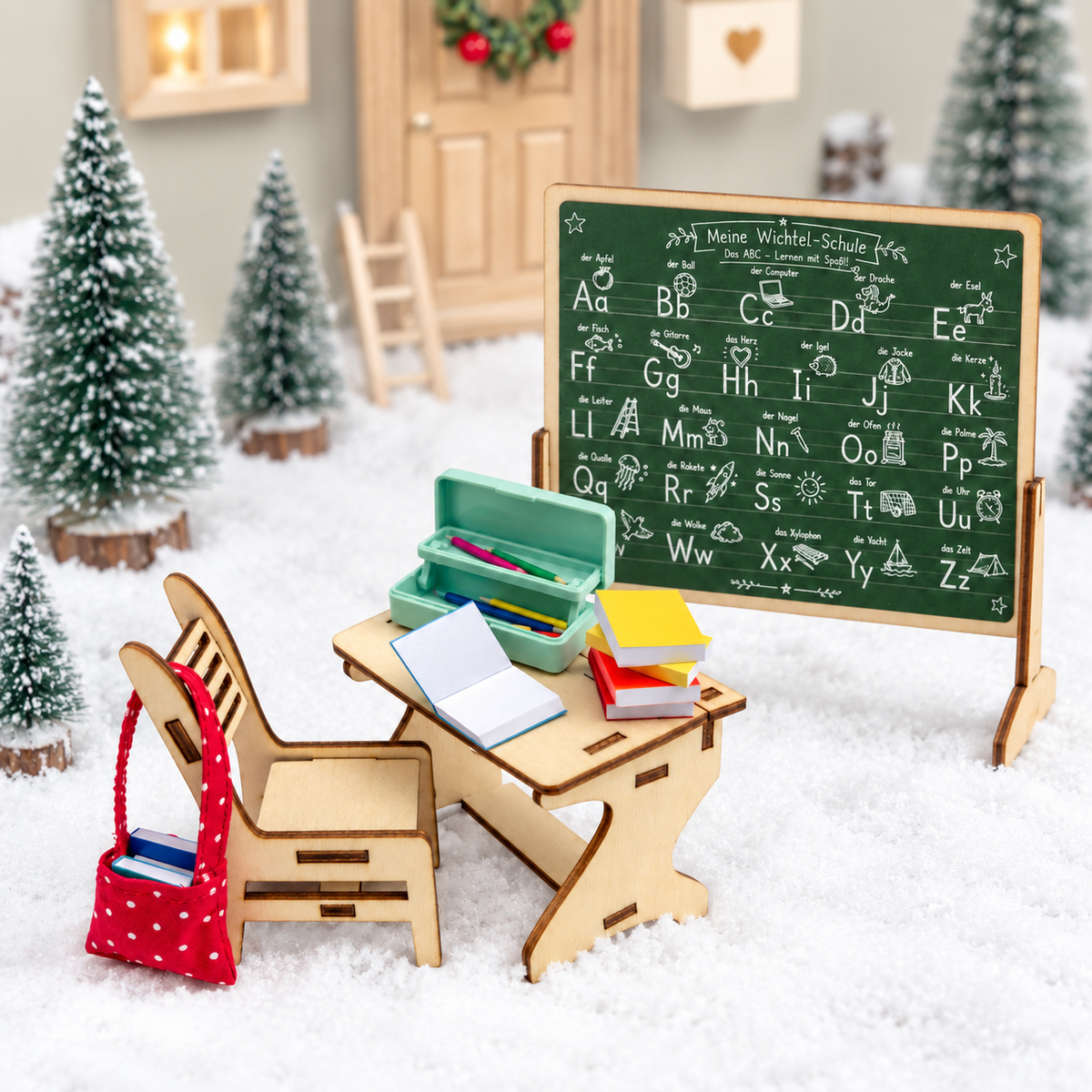 Wichtel Schulbank inkl. Miniaturen