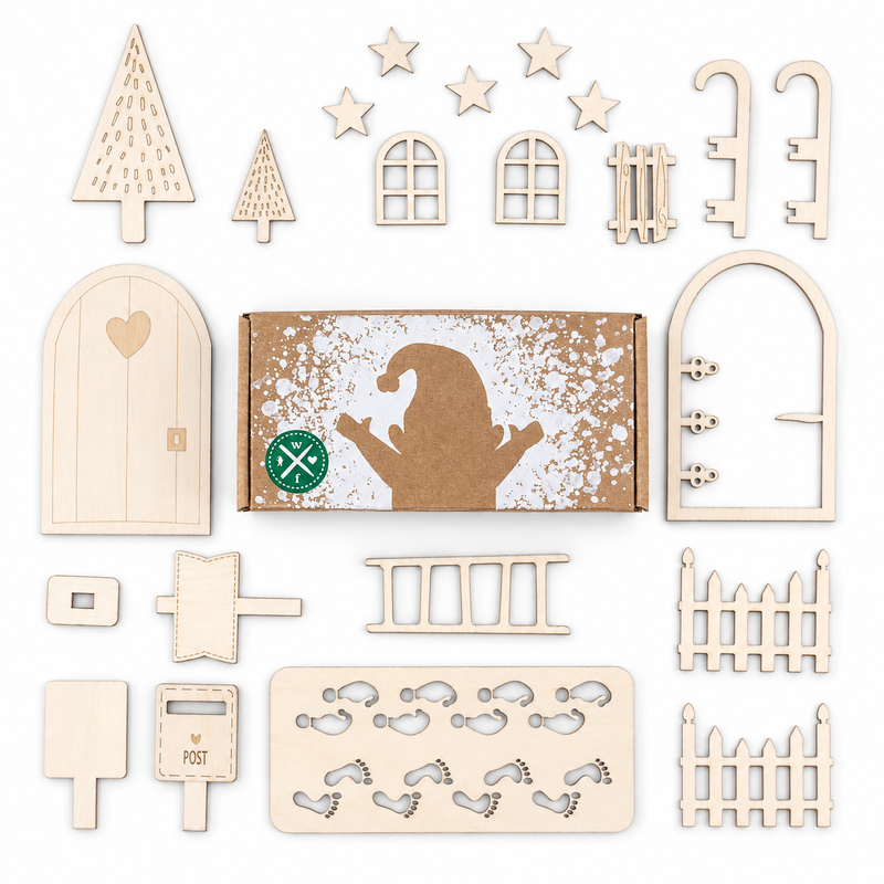 Gnome Door Craft Set including Sleigh &amp; Mailbox 