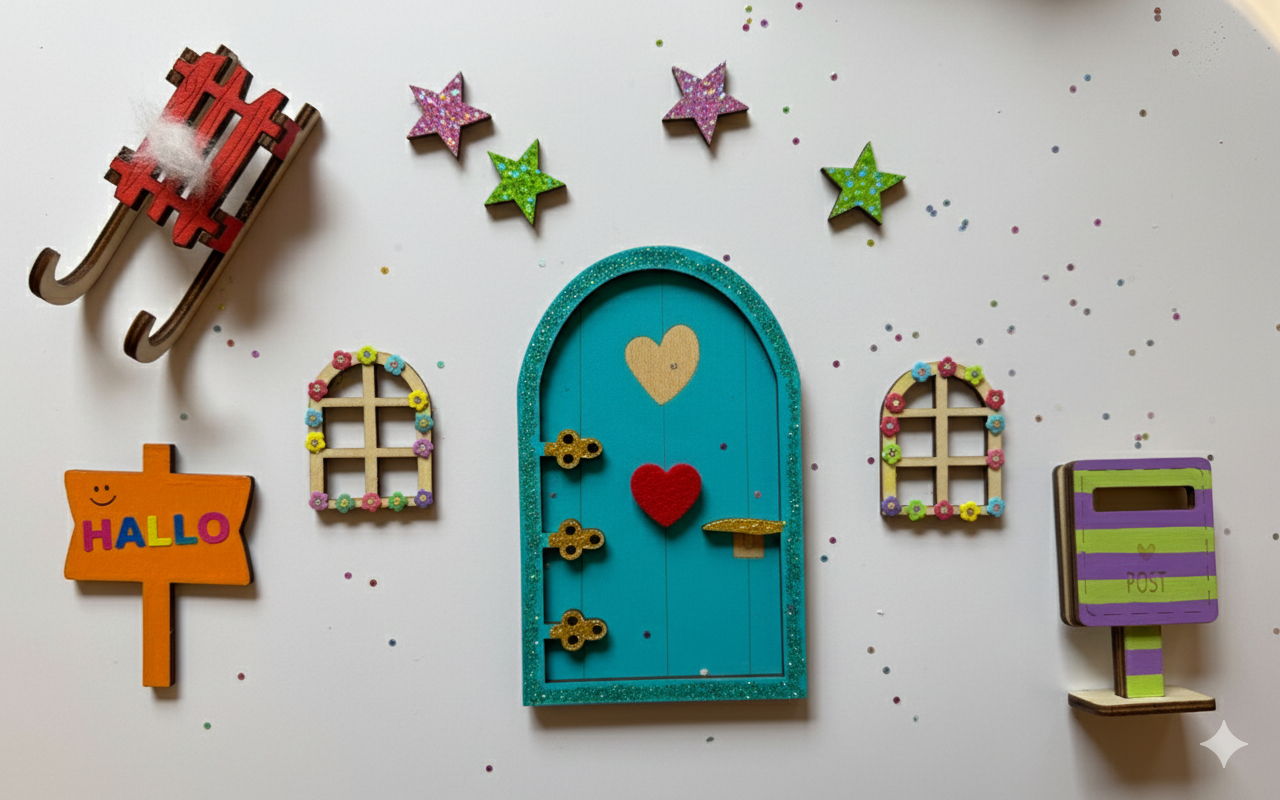 Gnome Door Craft Set including Sleigh &amp; Mailbox 