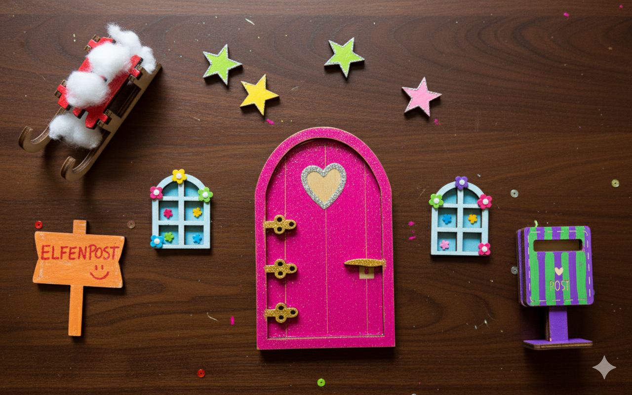 Gnome Door Craft Set including Sleigh &amp; Mailbox 