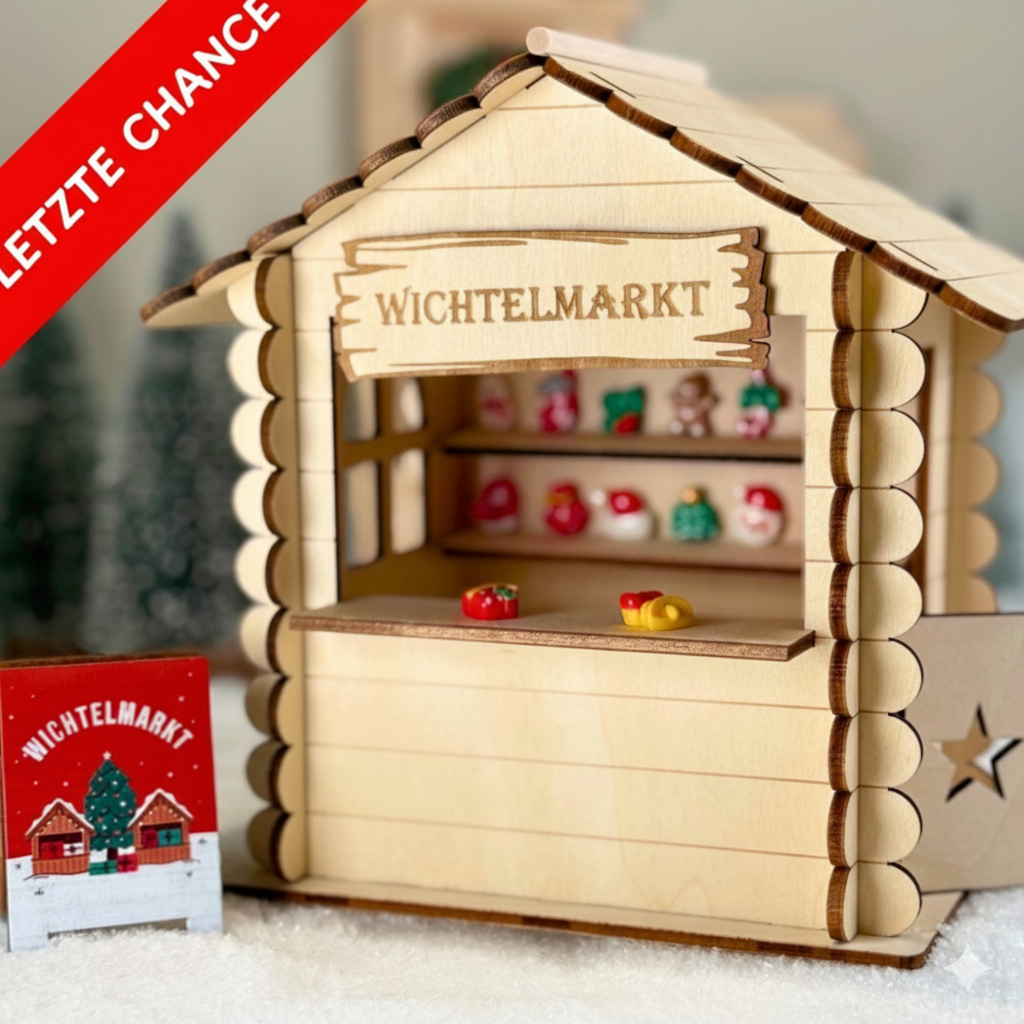 Wichtel Weihnachtsmarkt – Bastelset für deinen magischen Mini-Markt