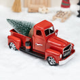 Load image into Gallery viewer, Weihnachts-Pickup – Roter Metalltruck mit Tannenbaum
