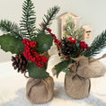 Bild in Galerie-Betrachter laden, Wichtel Deko-Bäumchen – 2er-Set mit Zapfen & Beeren

