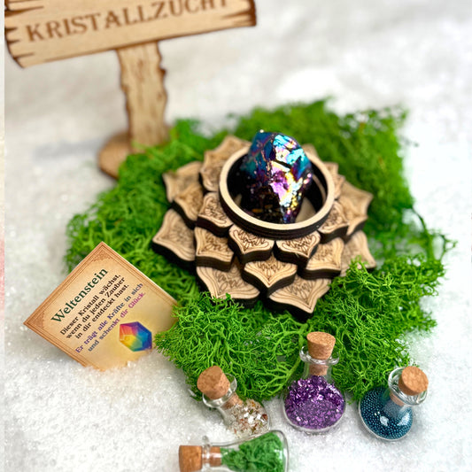 Wichtel Kristallzucht – Magische Kristalle im Moosgarten - wichtelfreund