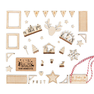 Wooden decoration - miniatures for the gnome world - nativity scene - including doormat
