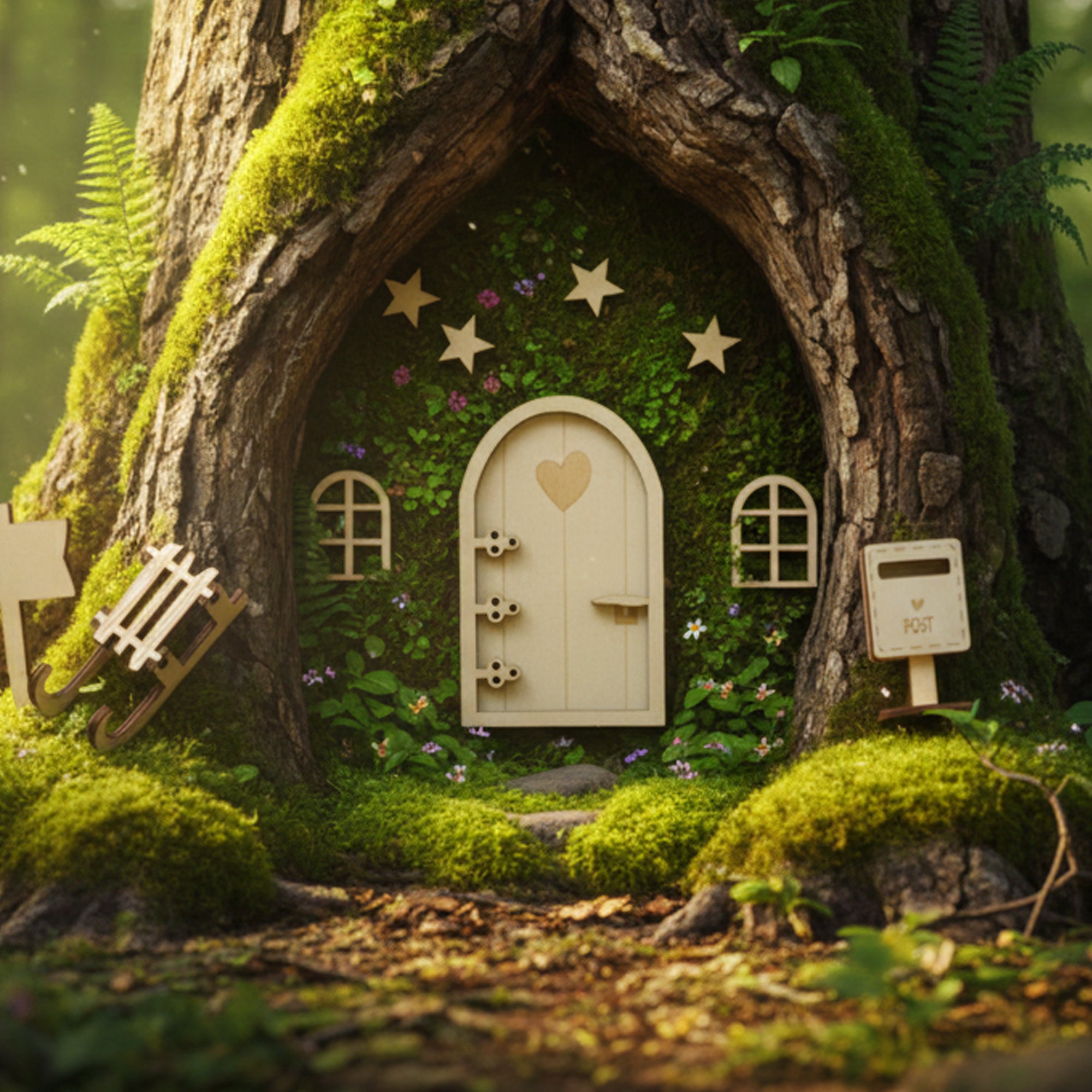 Gnome Door Craft Set including Sleigh &amp; Mailbox 