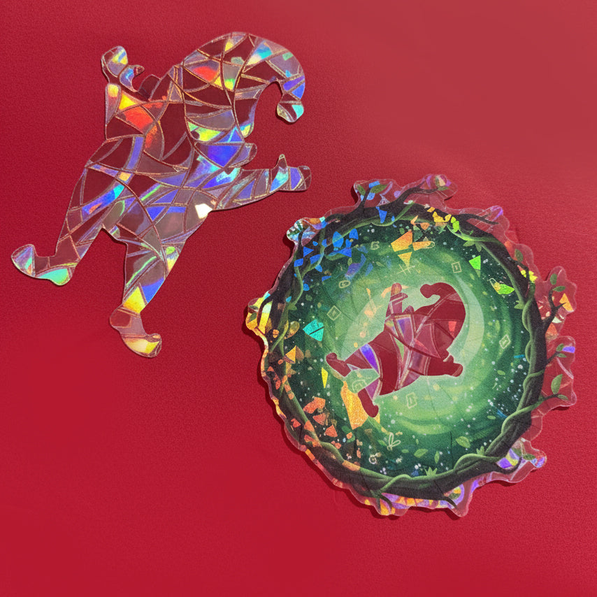 Wichtel Sprühschablonen + Holo Sticker