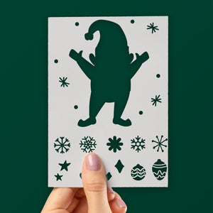 Gnome Stencil Set - Window Picture + Footprints + Handprints 