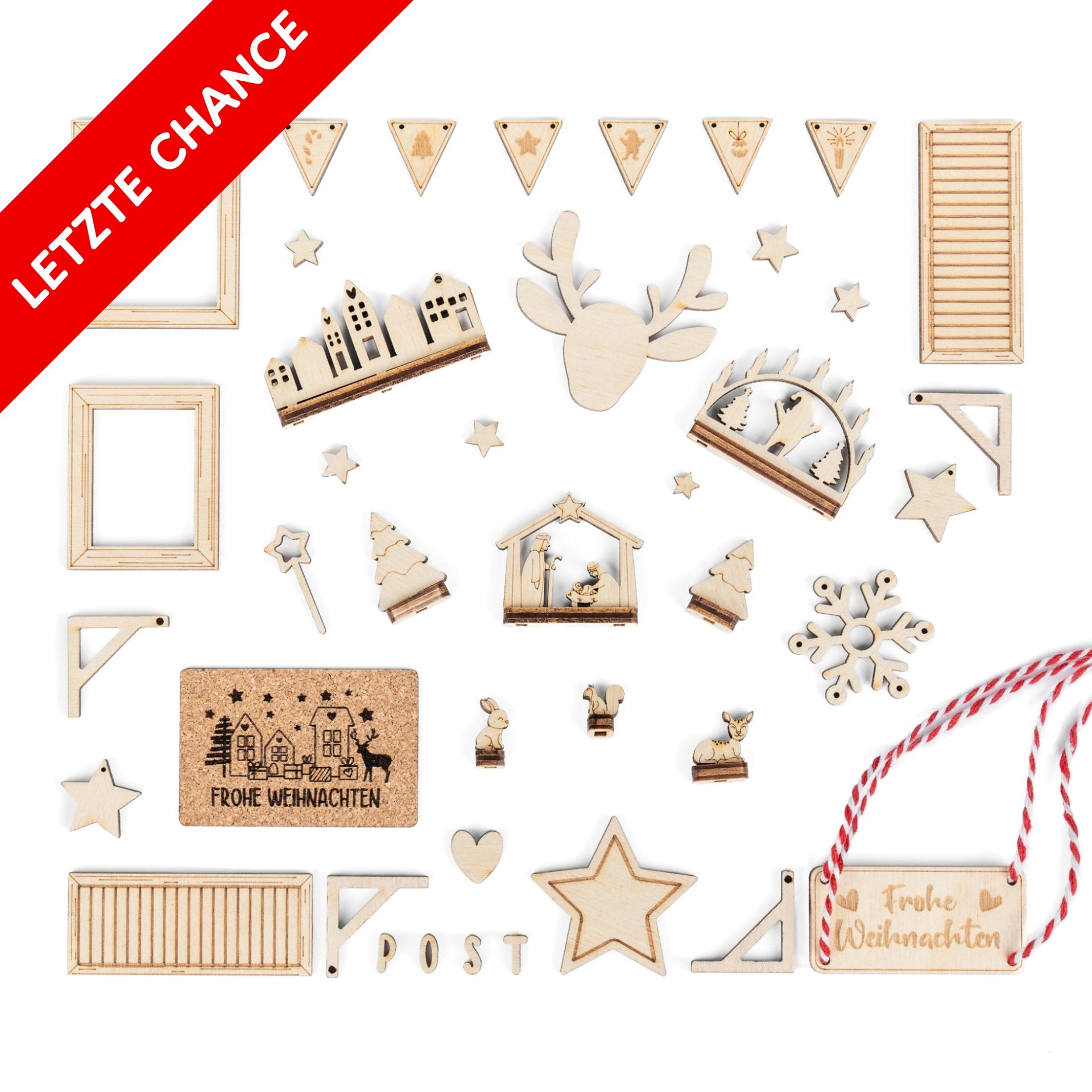 Holz Deko - Miniaturen für die Wichtelwelt - Krippe - inkl. Fußmatte