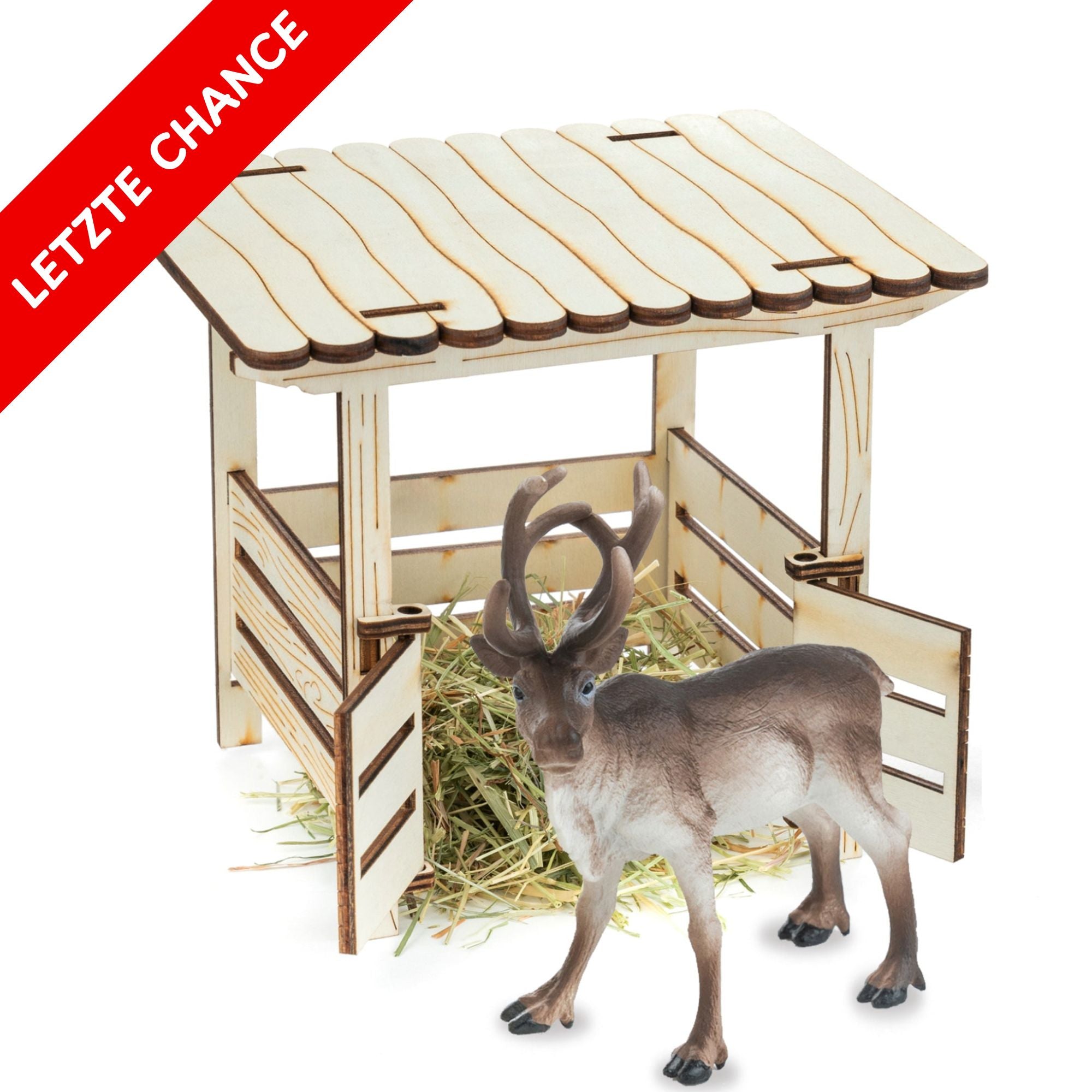 Wichtel´s Bester Freund - Rentier Stall inkl. Stallstreu