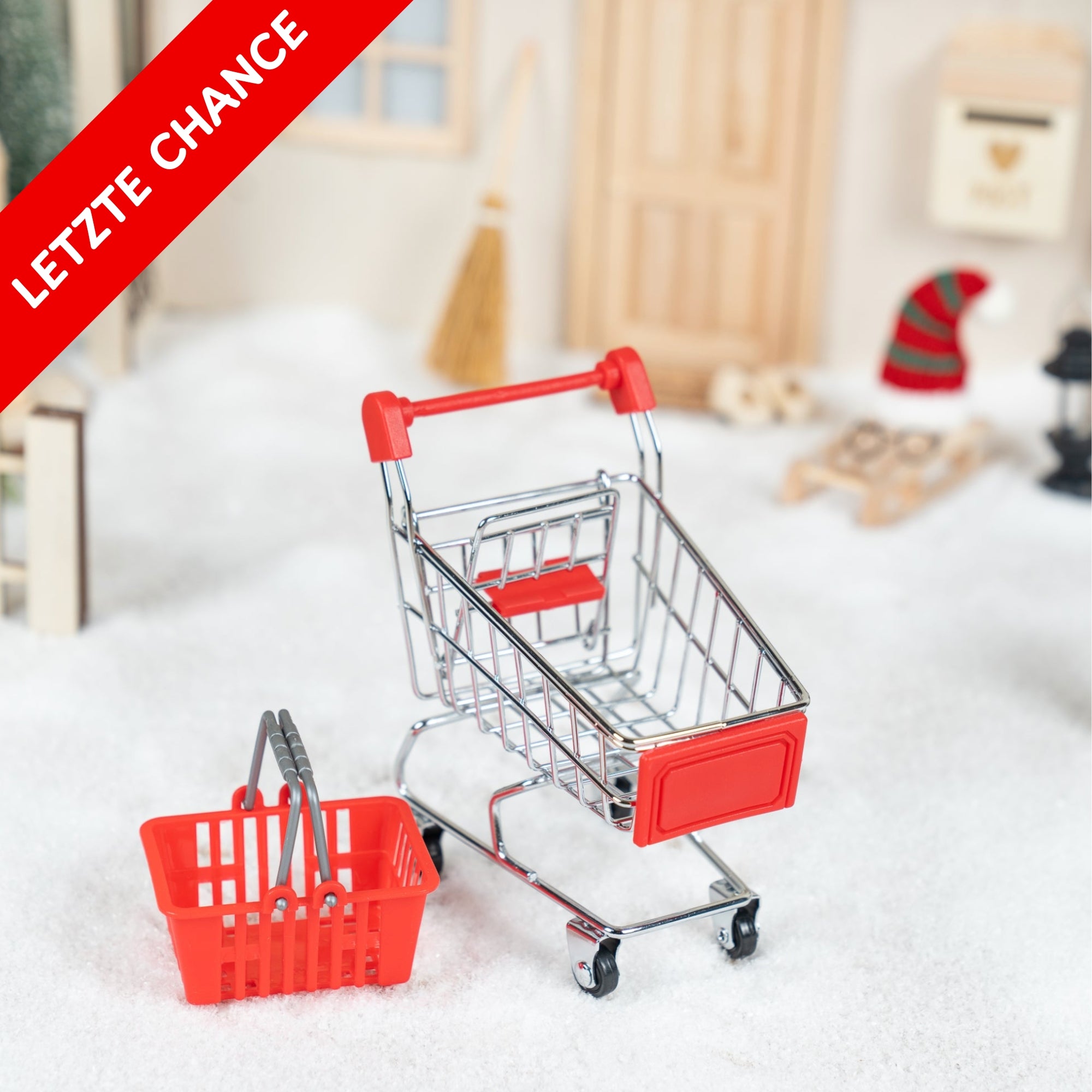 Kleine Markt-Begleiter - Einkaufswagen + Einkaufskorb