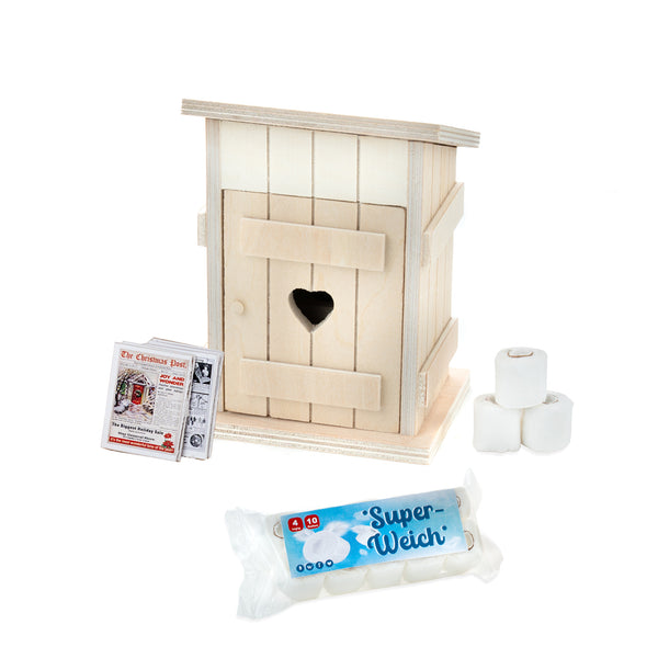 Wichtel Outhouse - Toilet House + 10 Rolls of Toilet Paper *Maxi 